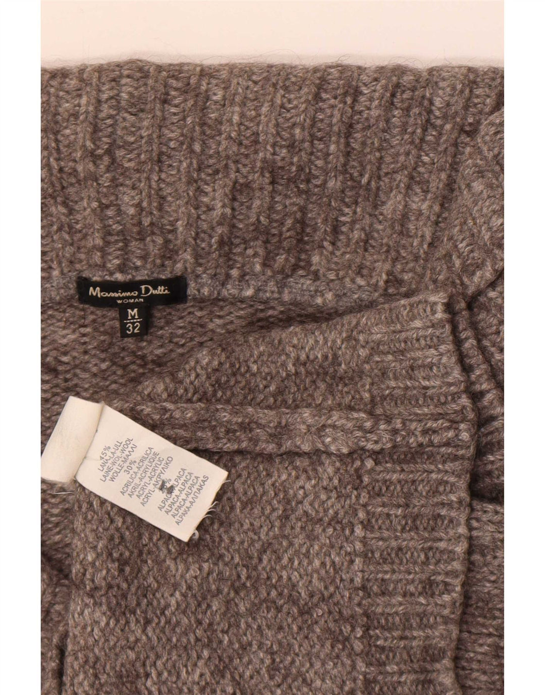 Sweter damski Massimo Dutti Crop Cardigan UK 12 Średni szary wełniany