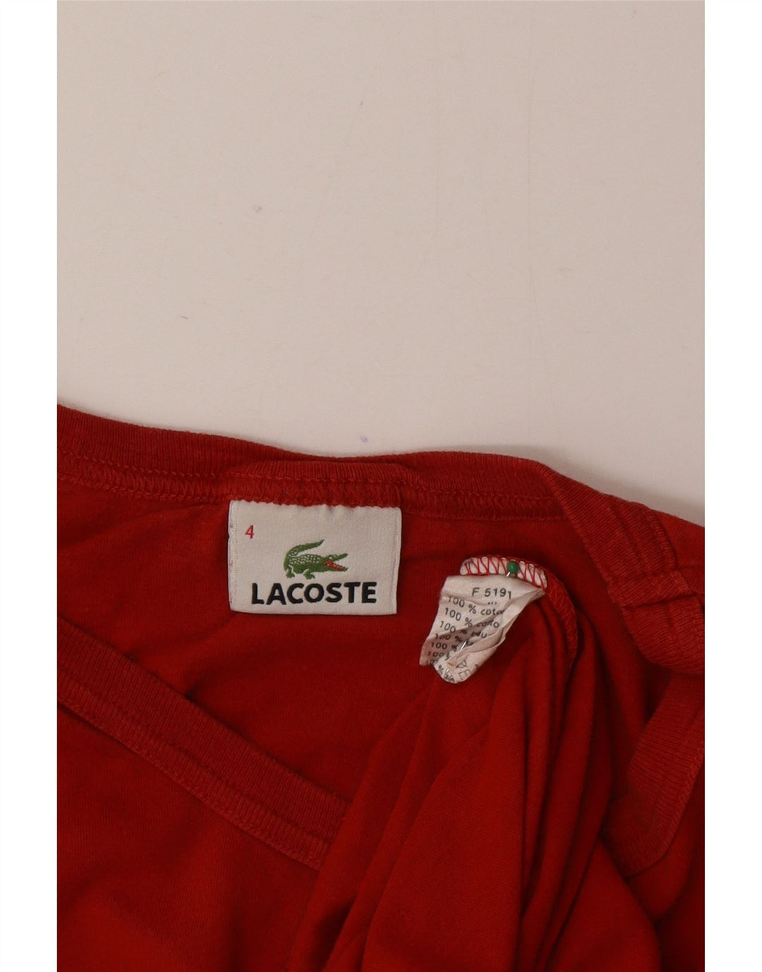 T-shirt męski Lacoste, rozmiar 4, średni czerwony, bawełniany