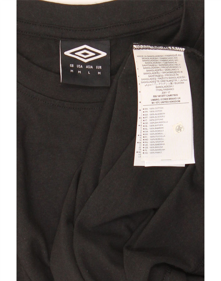 Umbro Męski T-shirt Top Średni Czarny Bawełniany