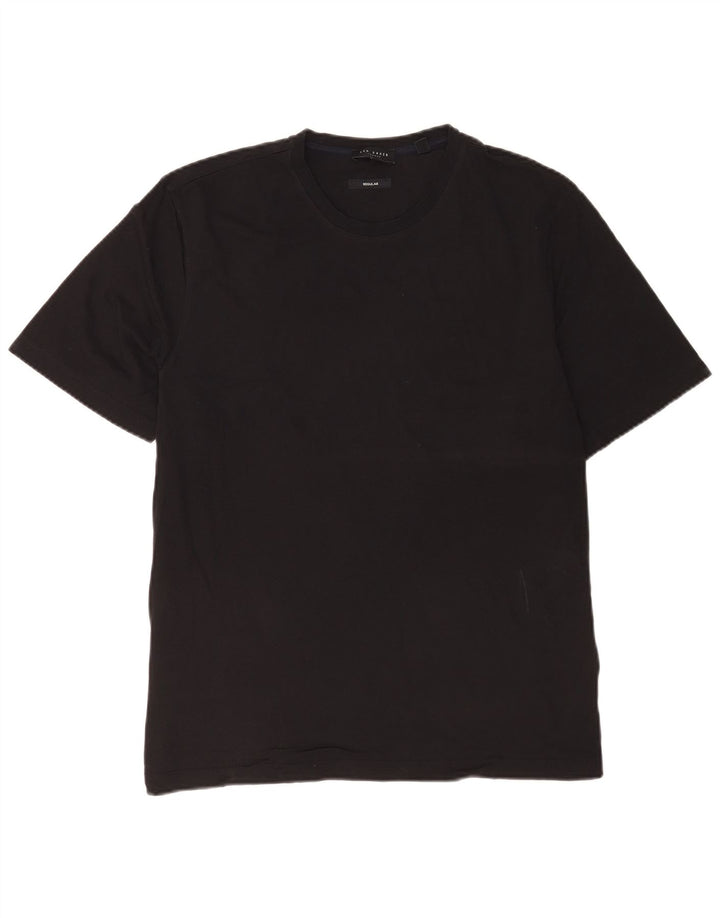 Ted Baker Męski T-shirt Regular, rozmiar 4, duży, czarny, bawełniany