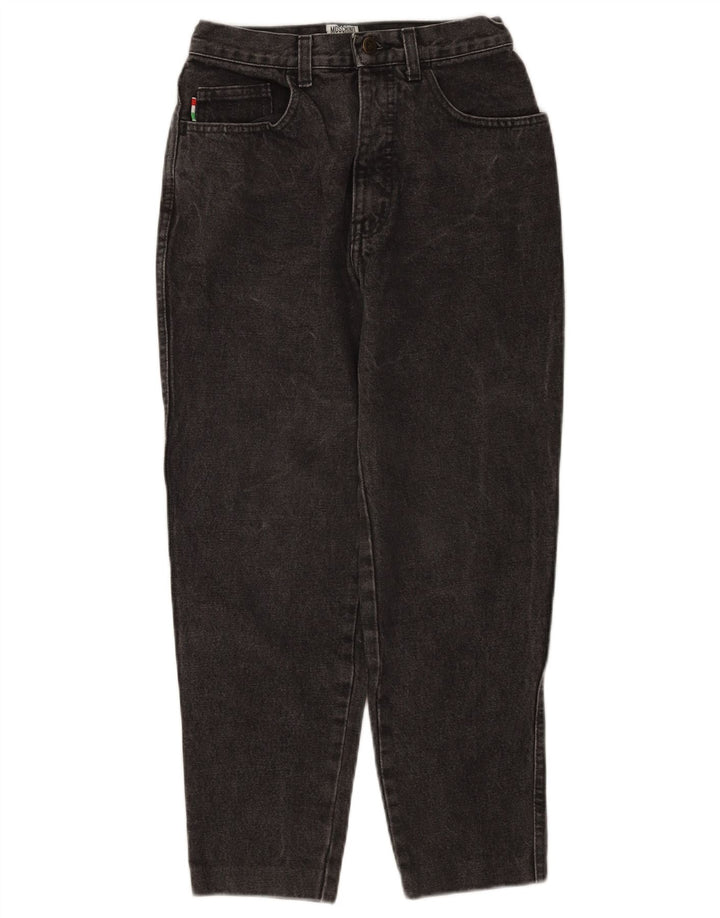 Damskie jeansy przycięte Moschino W28 L25 Czarne bawełniane