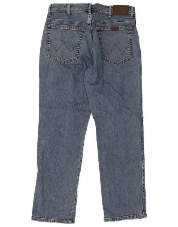 Męskie jeansy Wrangler o prostym kroju W34 L30, niebieskie, bawełniane