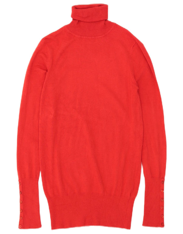 Damski sweter z golfem Zara UK 10 Small Red Rayon