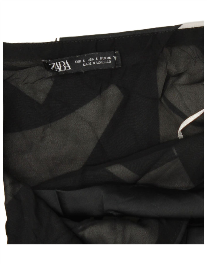 Damska mini sukienka Zara UK 8, mała, czarna, geometryczna