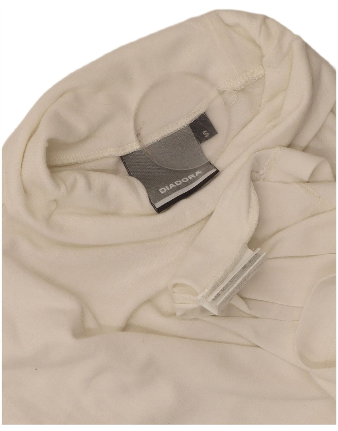 Męski top Diadora z długim rękawem, mały, biały, bawełniany