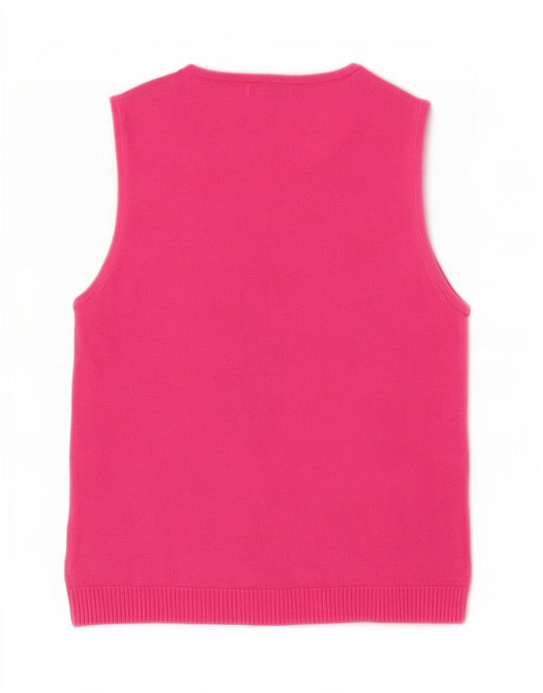 Damski podkoszulek Izod Petite Vest UK 14, duży, różowy, argyle/diamentowa bawełna