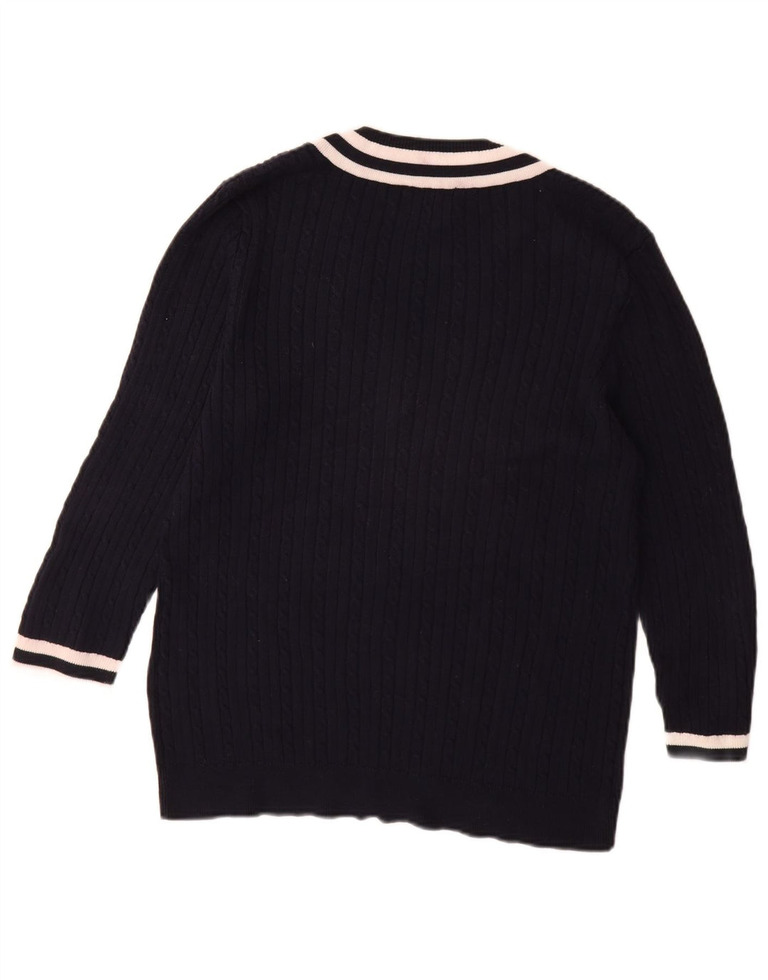 Sweter damski CHAPS Classics z rękawem 3/4 i dekoltem w kształcie litery V, UK 18 XL, granatowy