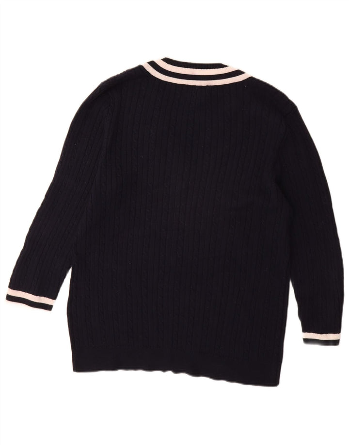 Sweter damski CHAPS Classics z rękawem 3/4 i dekoltem w kształcie litery V, UK 18 XL, granatowy