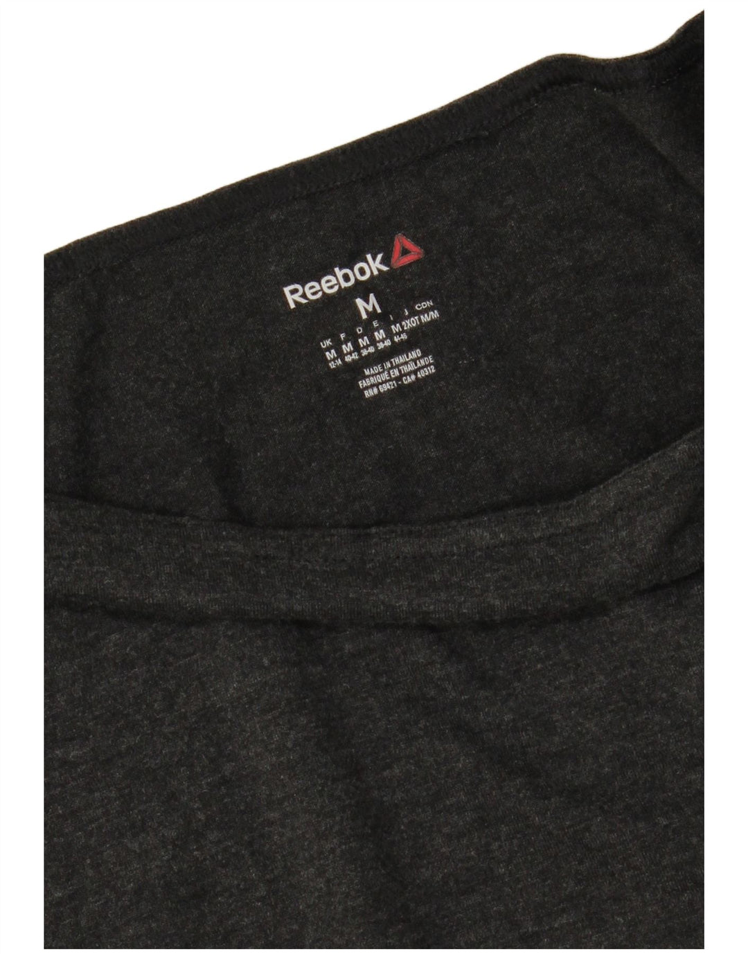 REEBOK Womens Top Long Sleeve UK 12/14 Medium Grey Polyester