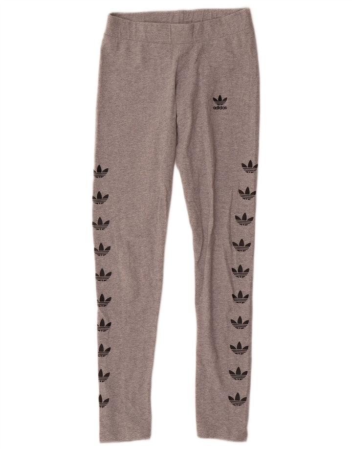 Damskie legginsy Adidas Graphic UK 8 Small, szare, bawełniane
