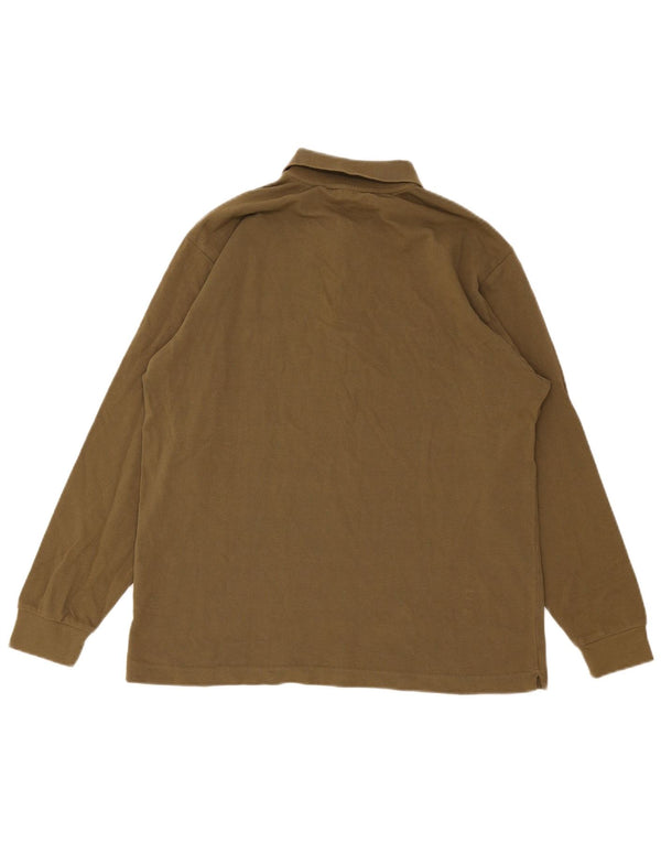 Męska koszulka polo Kappa z długim rękawem, średnia bawełna khaki