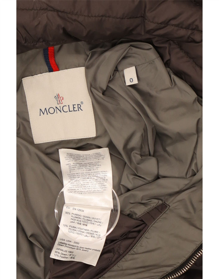 Damska ocieplana kurtka z kapturem Moncler, rozmiar 0 XS, szary poliamid