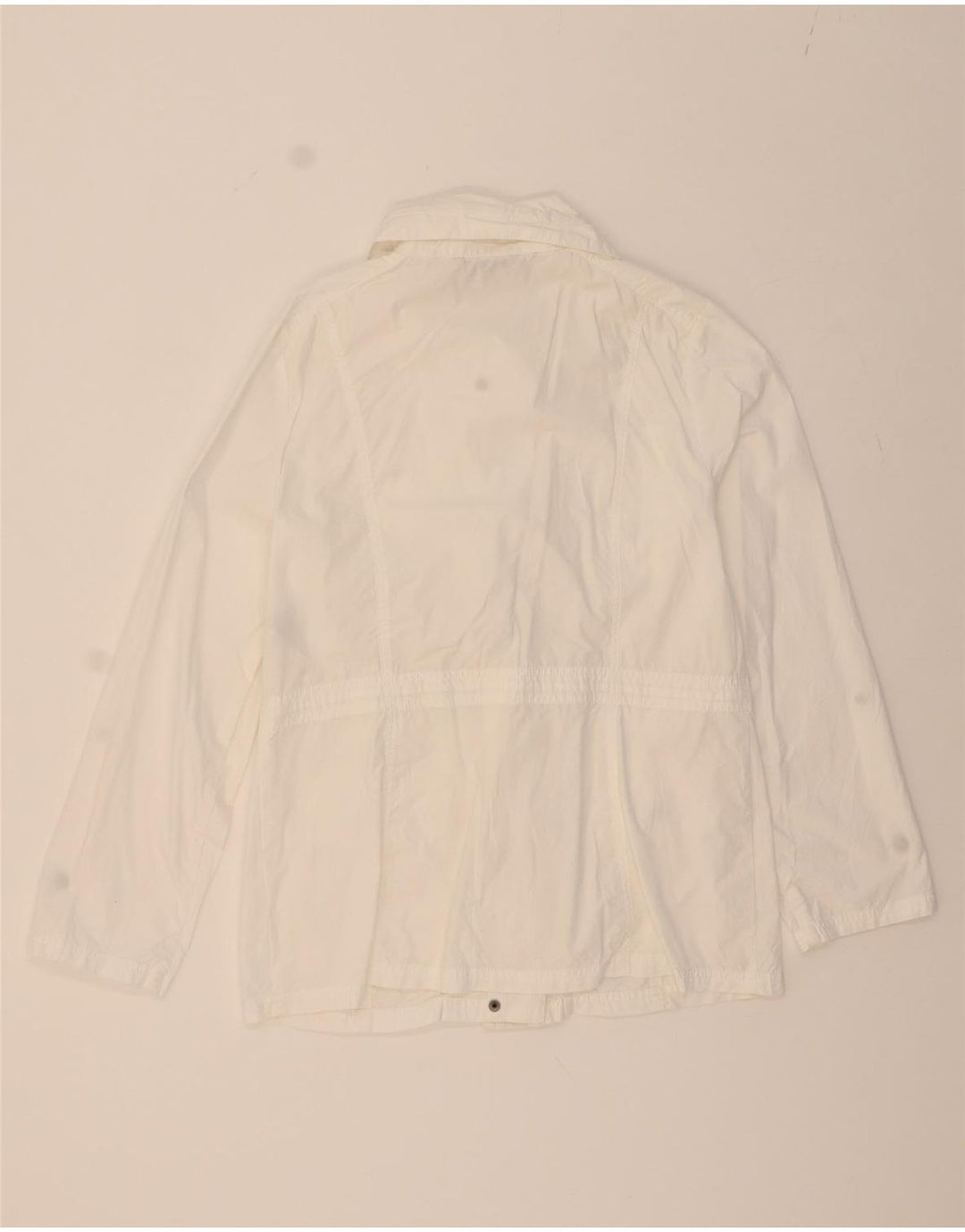 MARKS & SPENCER Womens Utility Jacket UK 12 Medium White Cotton Vintage Marks & Spencer and Second-Hand Marks & Spencer from Messina Hembry 