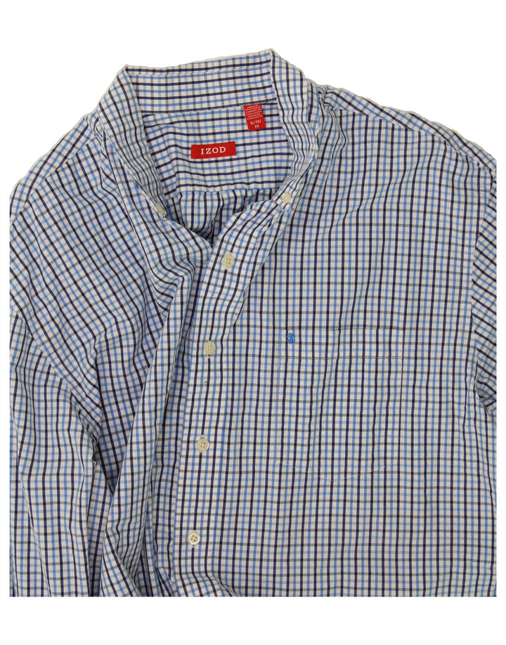 IZOD Mens Shirt XL Blue Check Cotton Vintage Izod and Second-Hand Izod from Messina Hembry 