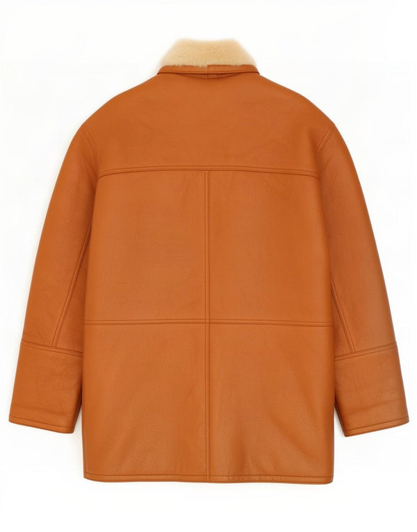 Vintage męska kurtka shearling IT 52 XL brązowa