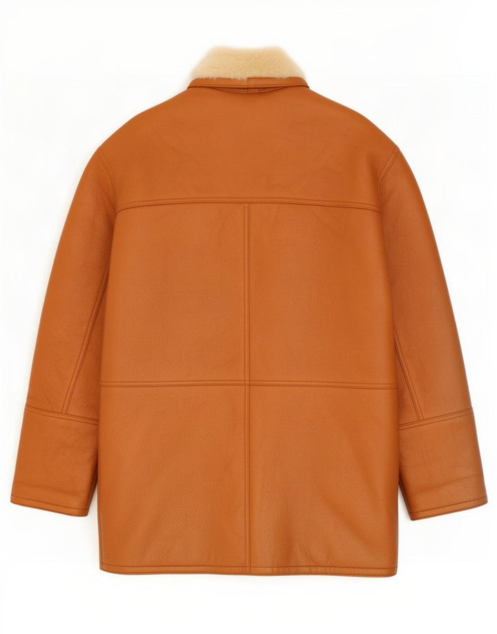 Vintage męska kurtka shearling IT 52 XL brązowa