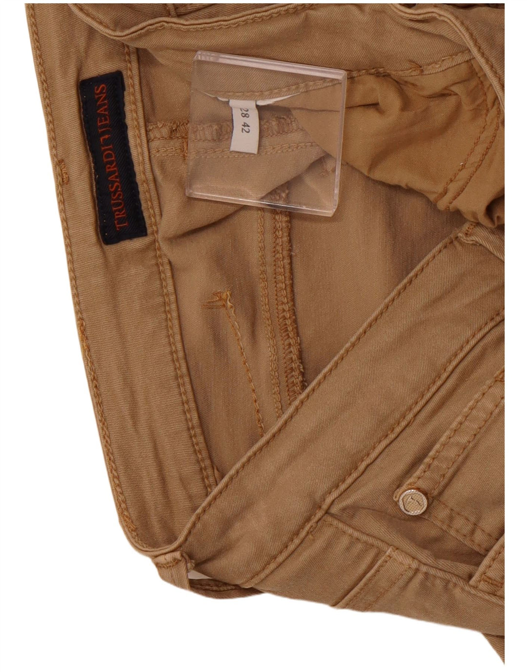 Wąskie spodnie damskie TRUSSARDI IT 42 Medium W28 L25 Brązowe