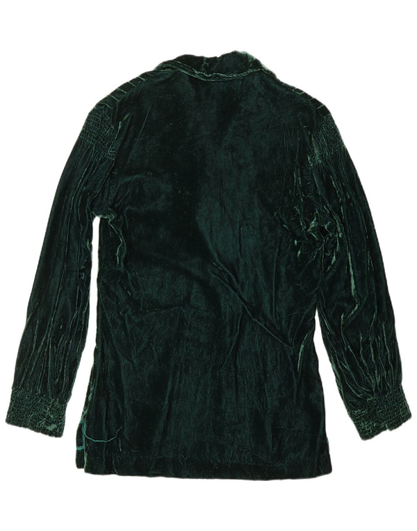 Aksamitna koszula damska VINTAGE US 8 w kolorze średnio zielonym