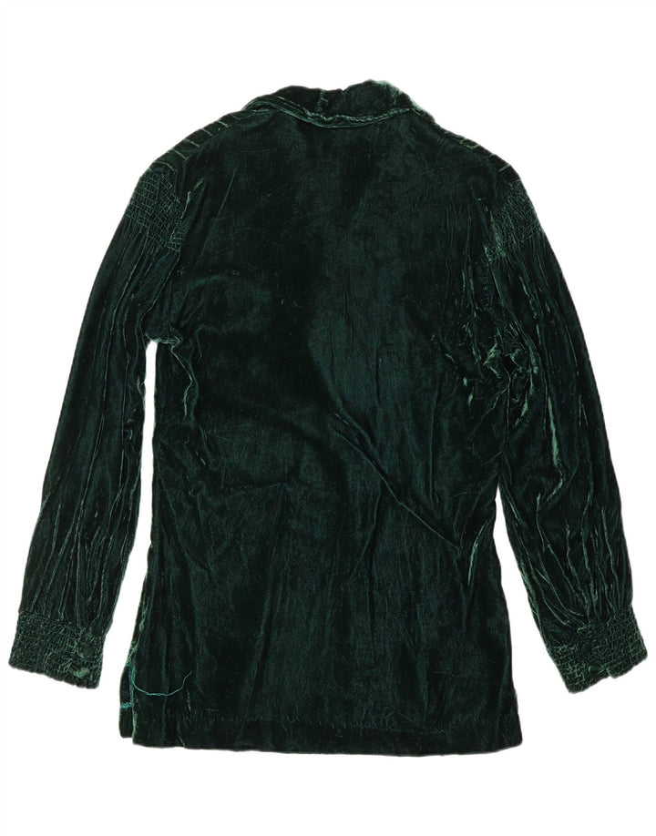 Aksamitna koszula damska VINTAGE US 8 w kolorze średnio zielonym