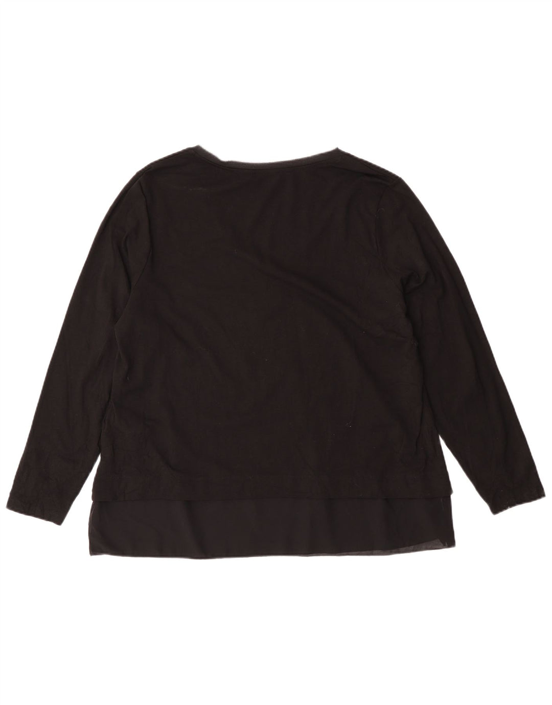 Damski top graficzny Fiorella Rubino z długim rękawem, UK 14, średnia czarna bawełna