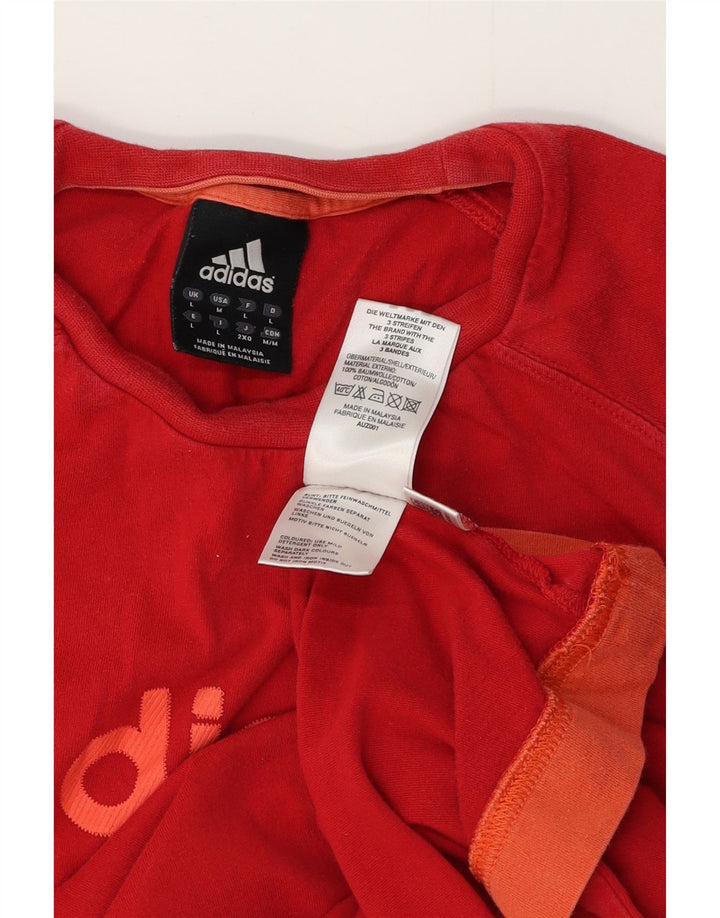 Męski T-shirt z grafiką ADIDAS, duży, czerwony, bawełniany
