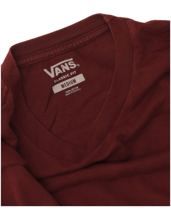 Męski T-shirt Vans o klasycznym kroju, średni, bordowy, bawełniany