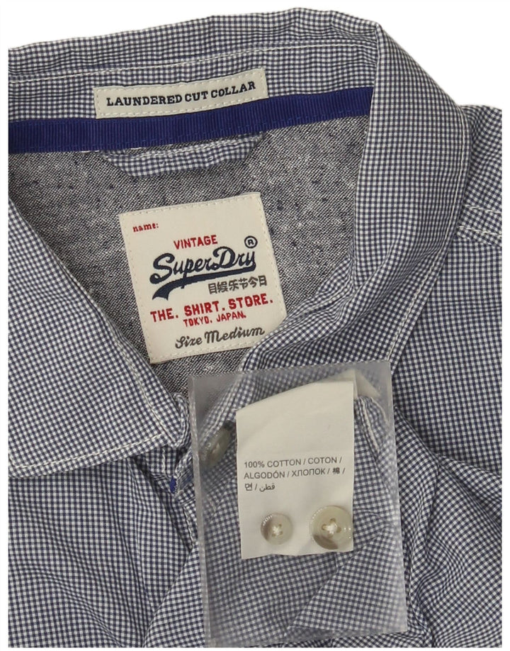 Koszula męska Superdry, bawełniana, w średnią niebieską kratkę