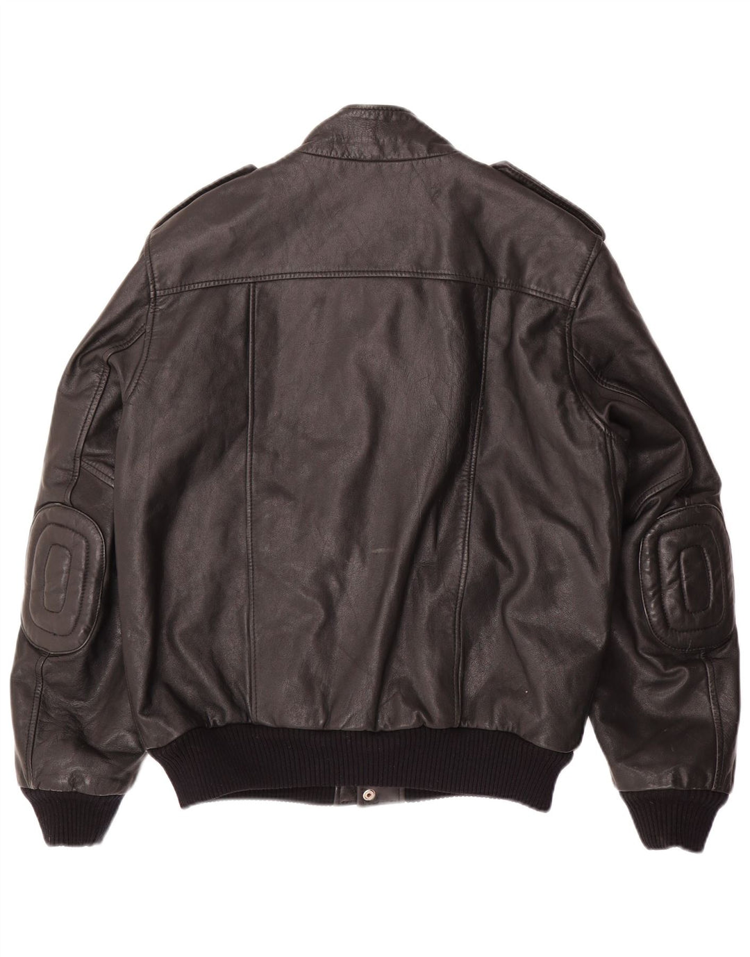 Męska kurtka wojskowa skórzana VINTAGE IT 54 2XL czarna skóra