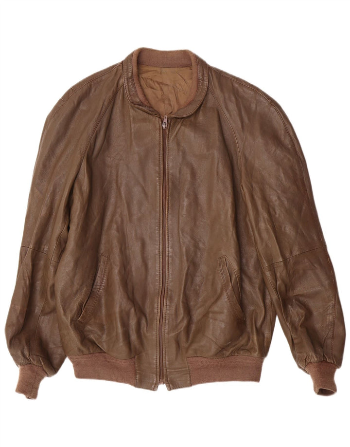 Męska kurtka skórzana VINTAGE IT 54 2XL brązowa