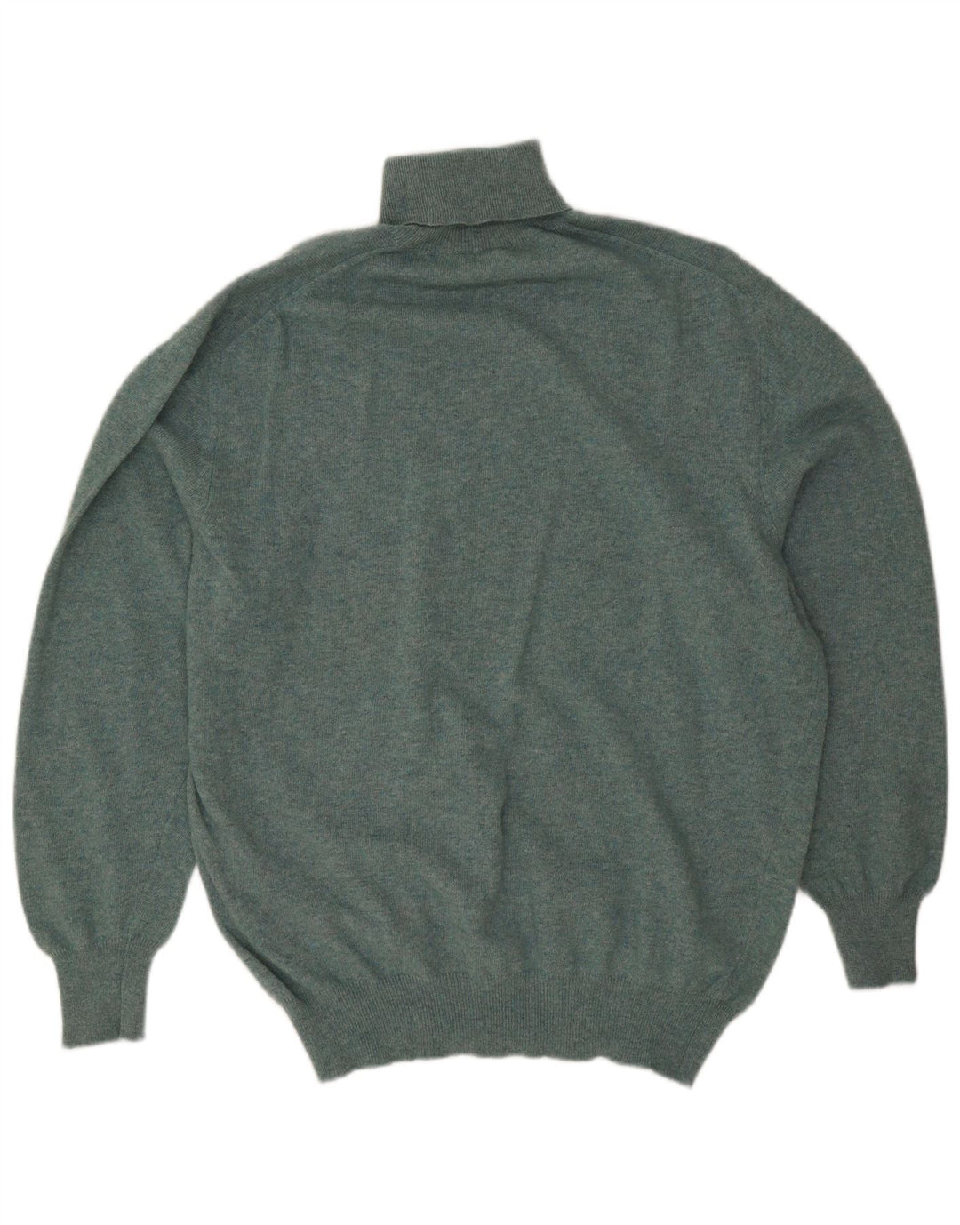 Vintage męski sweter z golfem, duży, zielony