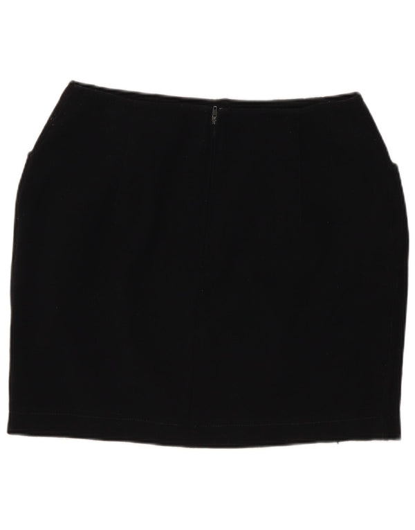 Marella Damska Mini Spódnica UK 10 Mała W26 Czarna Wełna