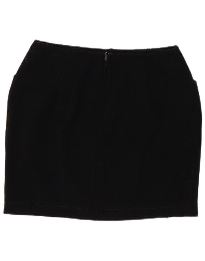 Marella Damska Mini Spódnica UK 10 Mała W26 Czarna Wełna