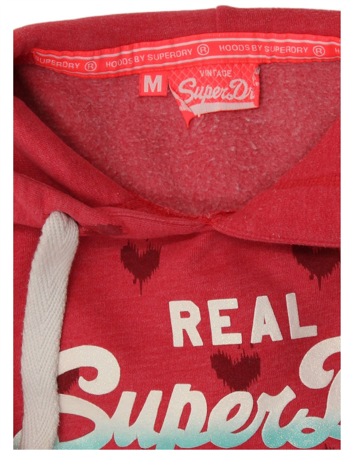 Damski sweter z kapturem i grafiką SUPERDRY UK 14 Medium Red Heart