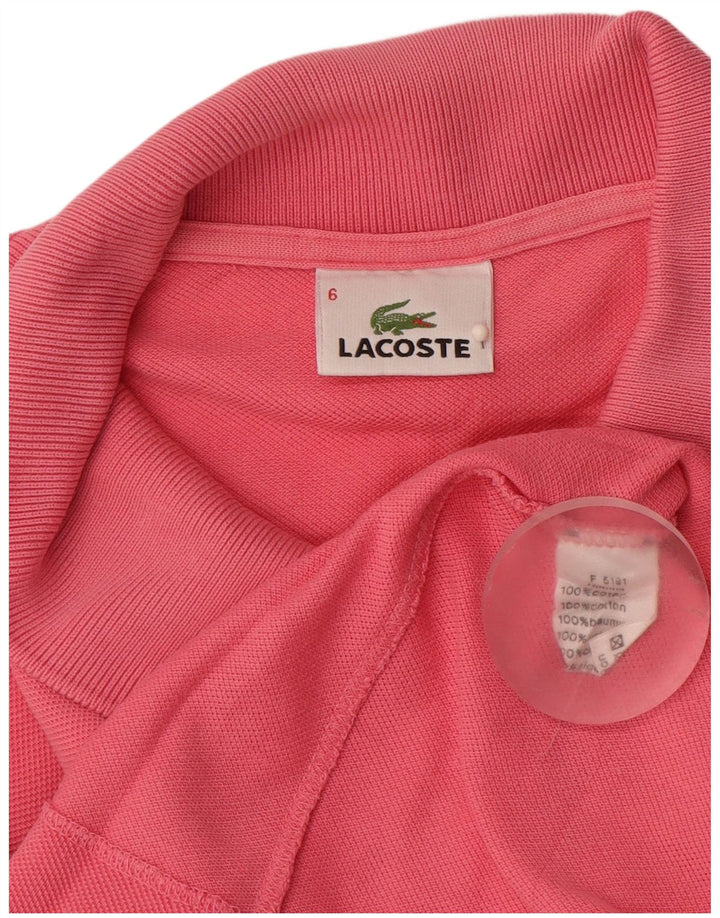 Męska koszulka polo LACOSTE, rozmiar 6 XL, różowa, bawełniana