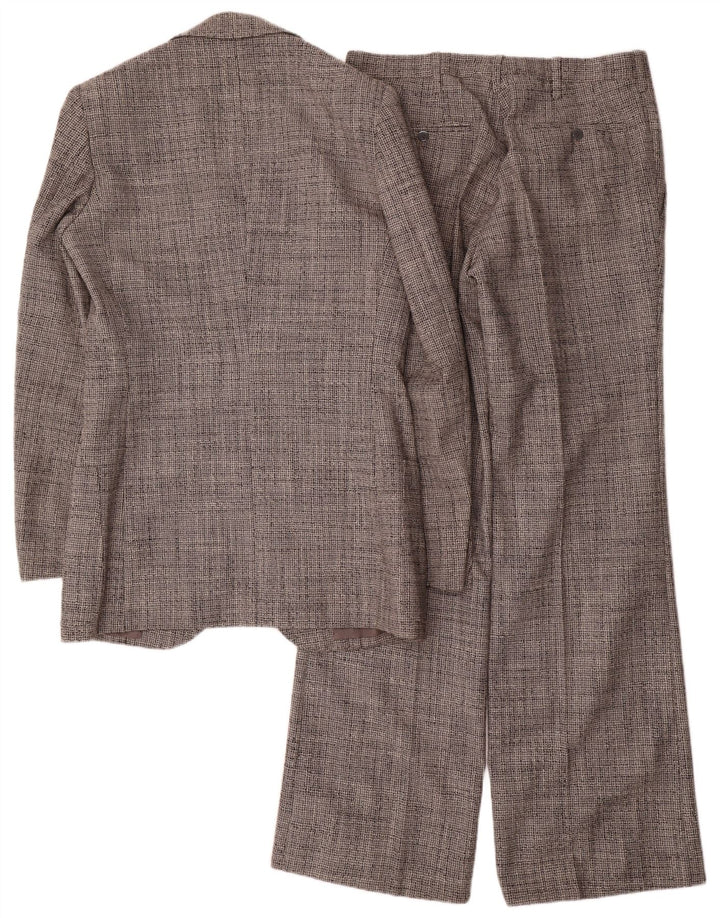 Vintage męski garnitur zapinany na 2 guziki UK 38 Medium W30 L34 Szary nakrapiany