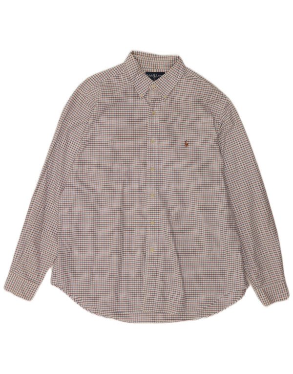 Koszula męska Ralph Lauren o klasycznym kroju, rozmiar 17 1/2 XL, bawełniana w białą kratkę