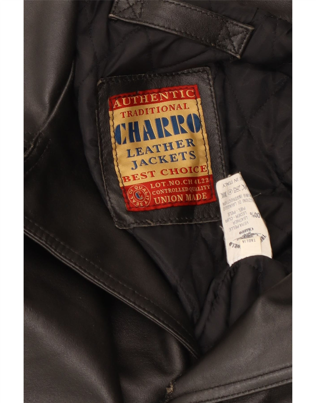 Charro Męski płaszcz skórzany UK 42 XL Czarna skóra