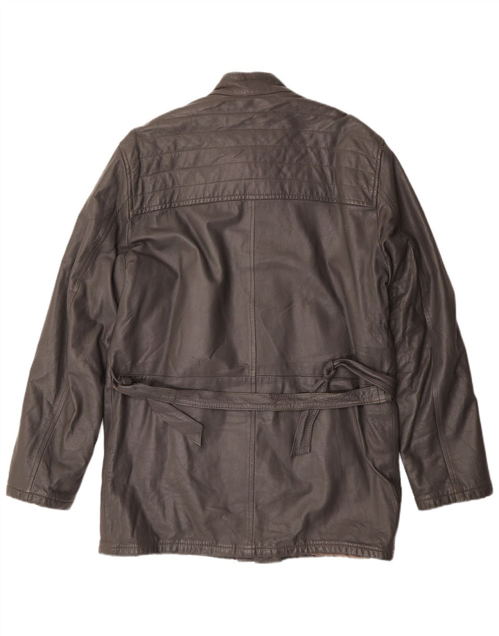 Vintage męska kurtka skórzana IT 50 duża szara skóra