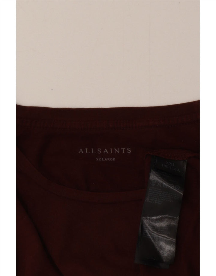 Męski top All Saints z długim rękawem 2XL, brązowa, bawełniana