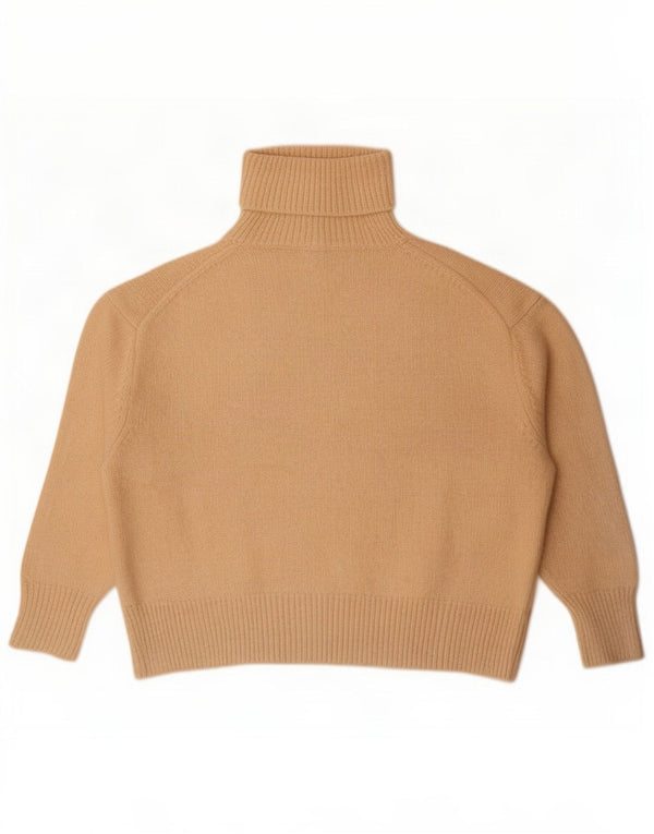 Damski sweter oversize Zara z golfem UK 16, duży, beżowy, akrylowy