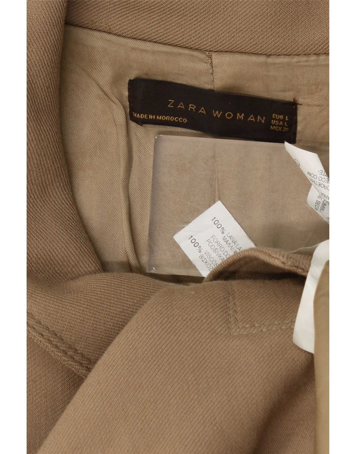 Płaszcz damski Zara UK 14, duży, beżowy, wełniany