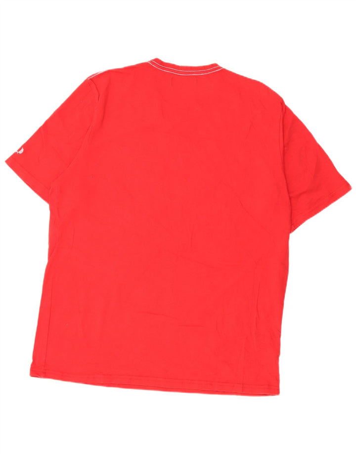 Męski T-shirt z grafiką Fred Perry, duży, czerwony, bawełniany