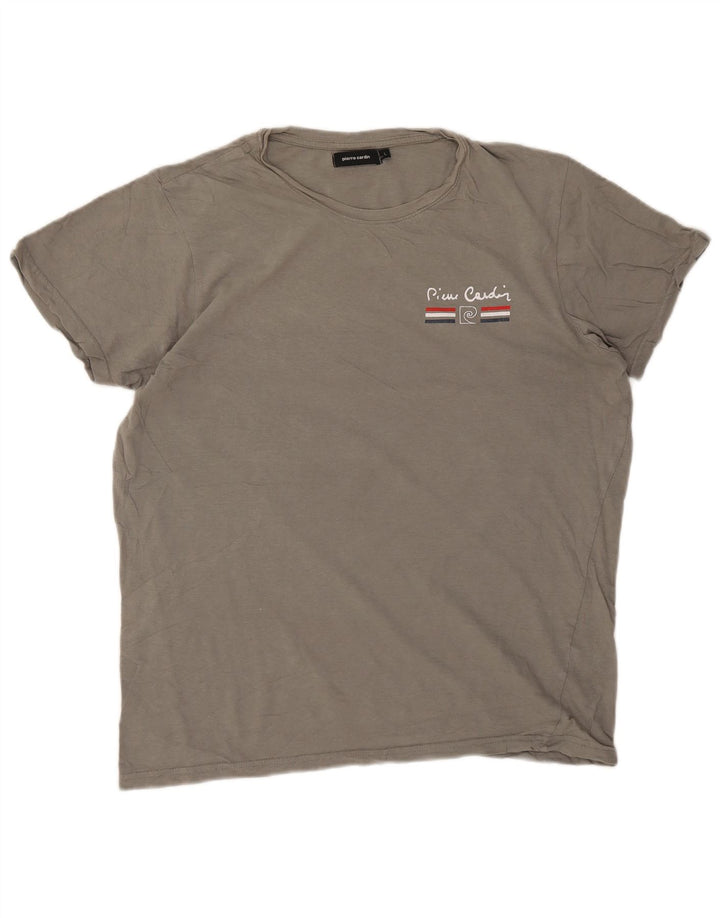 Męski T-shirt z grafiką Pierre Cardin, duży, szary
