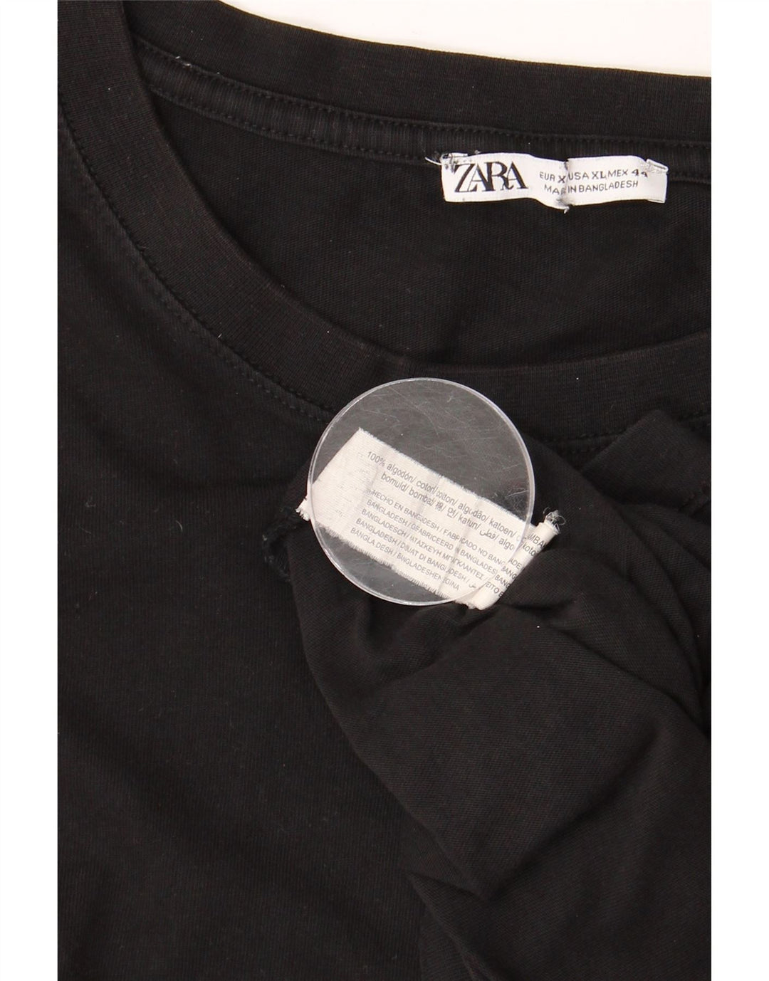 Męska koszulka T-shirt ZARA XL, czarna, bawełniana