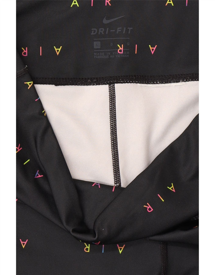 Damskie legginsy NIKE Dri Fit Crop Graphic UK 14, duże, czarne