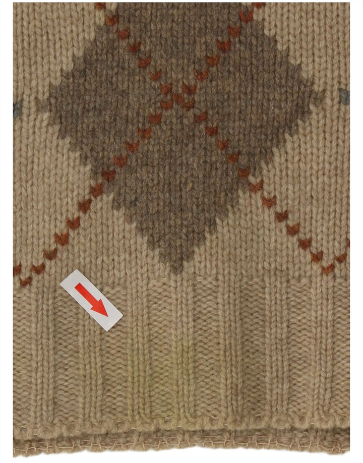 Męski sweter z okrągłym dekoltem Henry Cottons, średnio beżowy Argyle/Diament