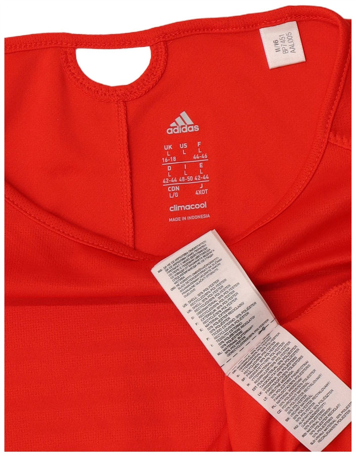 Damska koszulka Adidas Climacool Top UK 16/18 Duży pomarańczowy poliester