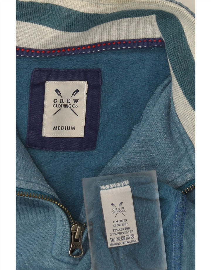 Crew Clothing Męska bluza z zamkiem błyskawicznym, średnioniebieska, bawełniana