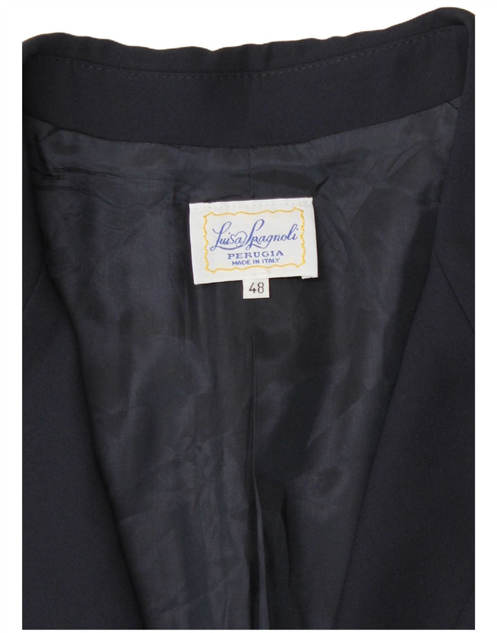 Damska marynarka zapinana na 1 guzik Luisa Spagnoli IT 48 XL Granatowy Acetat