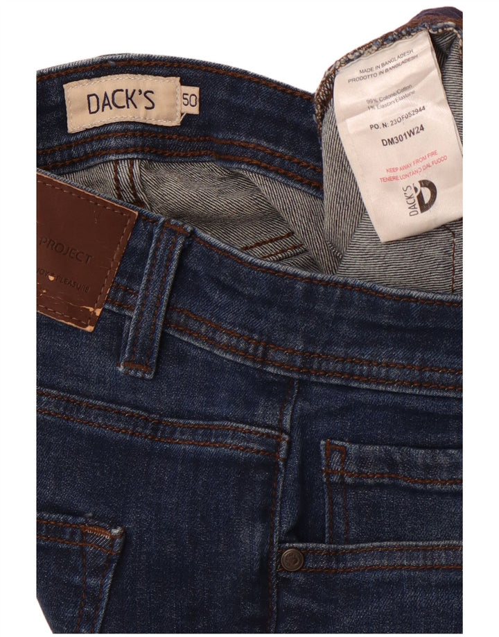 DACK'S Męskie proste dżinsy IT 50 Large W34 L31 Granatowa bawełna